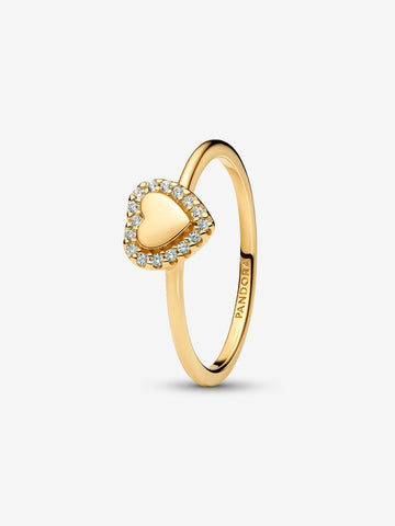 Pandora Engravable Heart Halo Ring