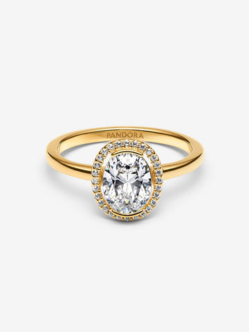 Pandora Oval Sparkling Halo Ring