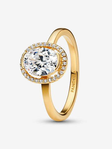 Pandora Oval Sparkling Halo Ring