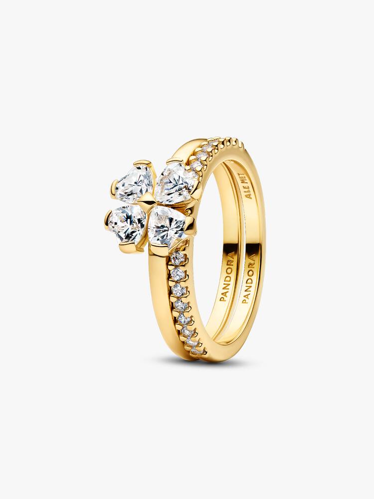 Pandora Sparkling Lucky Clover Splittable Ring