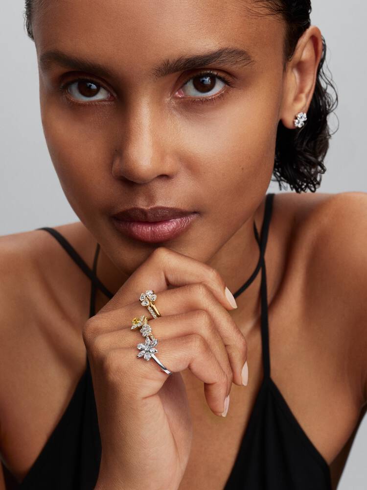 Pandora Sparkling Lucky Clover Splittable Ring