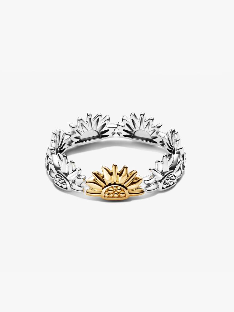 Pandora Sunflower Two-Tone Band Ring