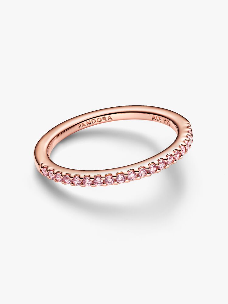 Pandora Sparkling Pink Band Ring