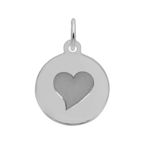 Sterling Silver Initial Disc Charm-Heart
