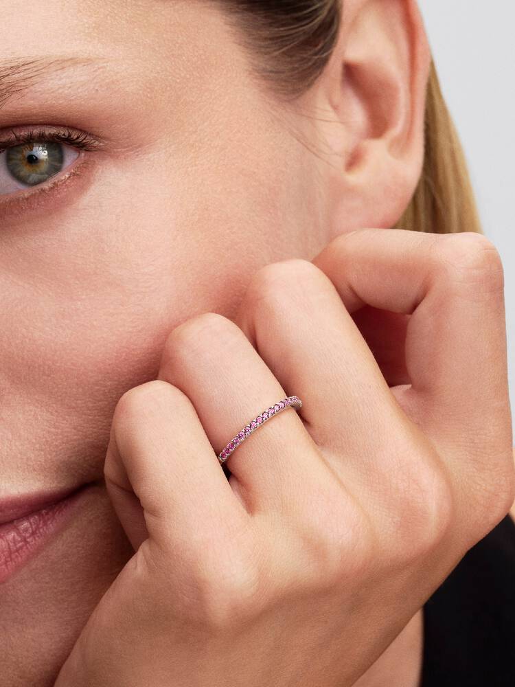 Pandora Sparkling Pink Band Ring