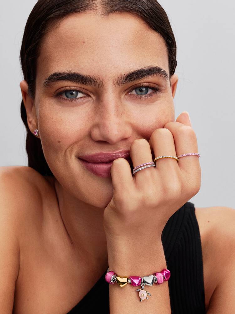 Pandora Sparkling Pink Band Ring
