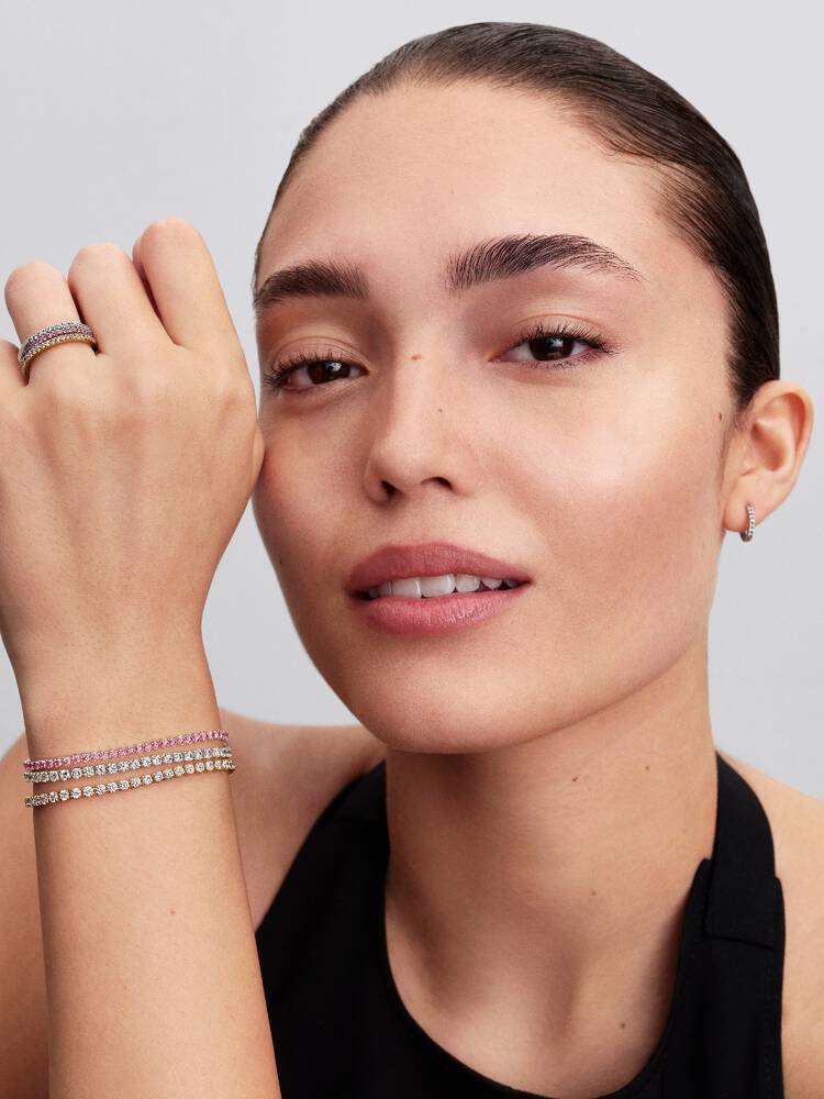 Pandora Sparkling Pink Band Ring