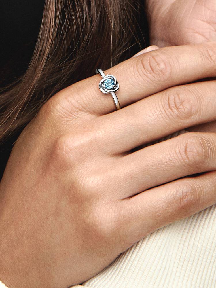 Pandora March Birthstone Aquarius Eternity Circle Ring