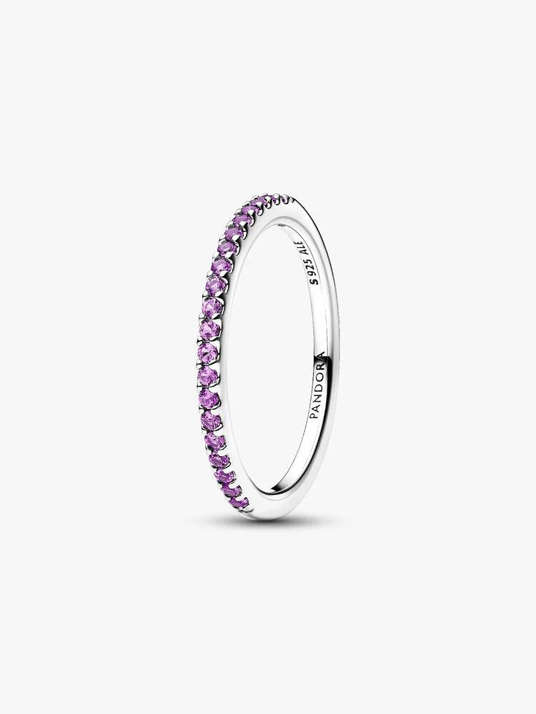 Pandora Sparkling Purple Half-Eternity Band Ring