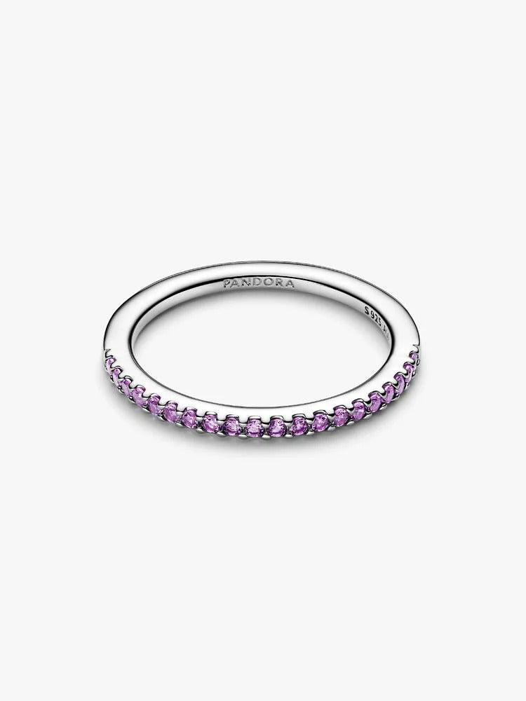 Pandora Sparkling Purple Half-Eternity Band Ring
