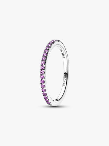 Pandora Sparkling Purple Half-Eternity Band Ring