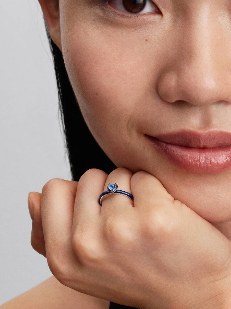 Pandora Blue Chakra Heart Ring