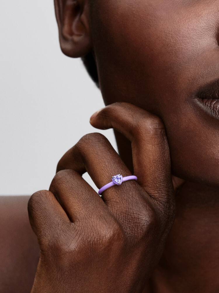 Pandora Purple Chakra Heart Ring