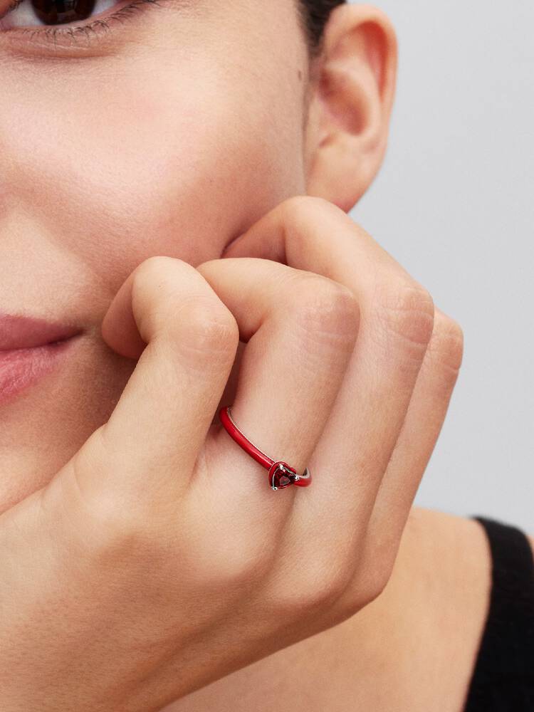 Pandora Red Chakra Heart Ring