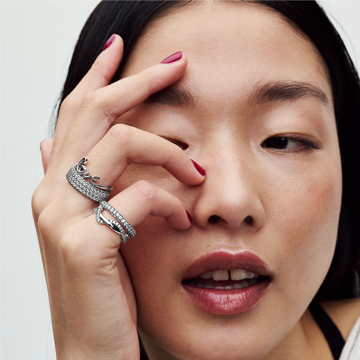 Pandora Sparkling Intertwined Wave Ring