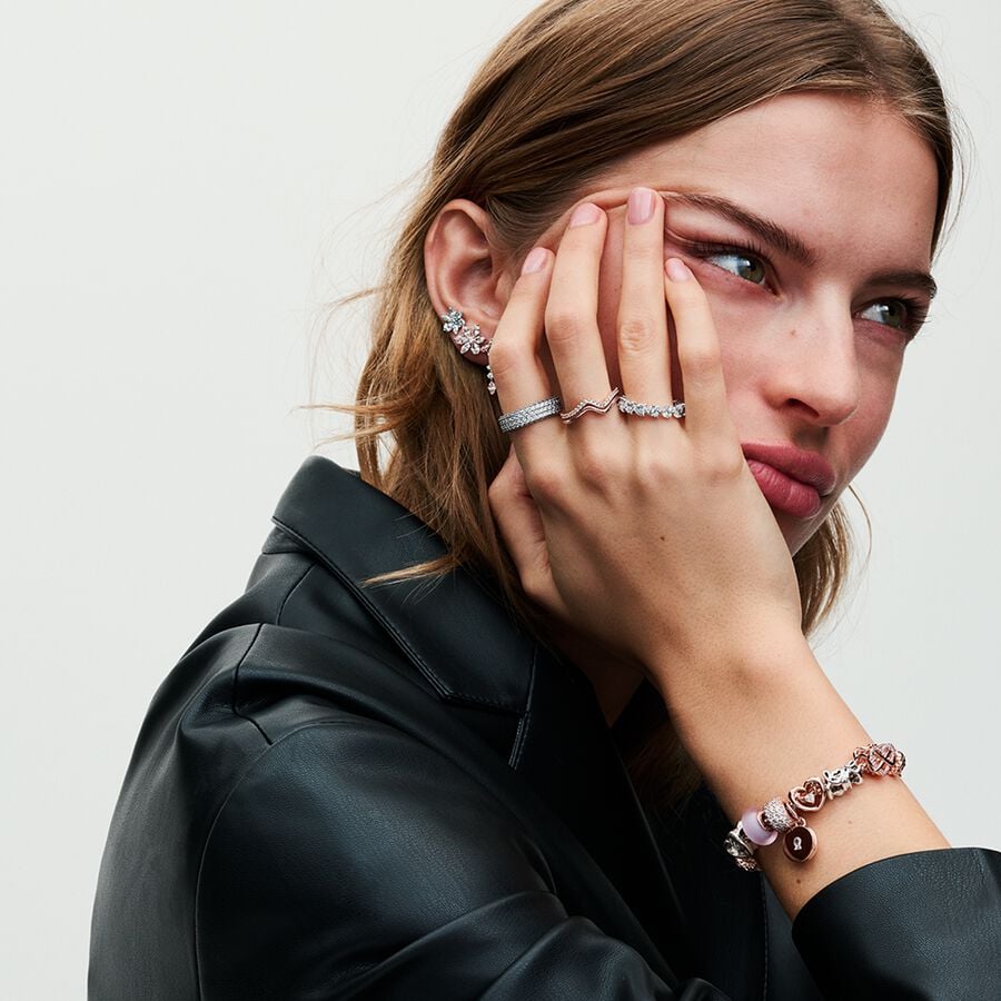 Pandora Row of Hearts Eternity Ring