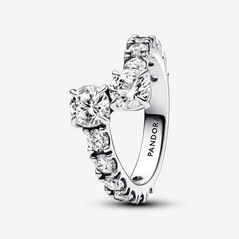 Pandora Sparkling Overlapping Band Ring