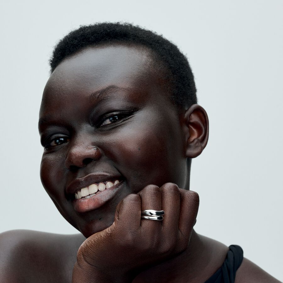 Pandora Organically Shaped Silver Stacking Rings