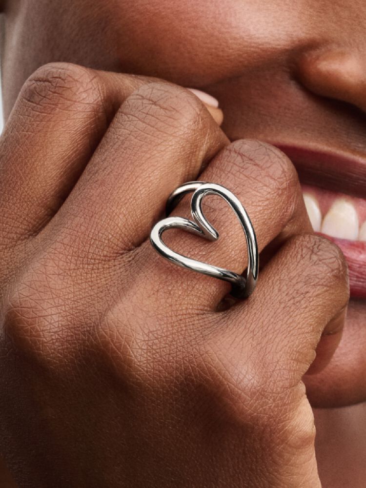 Pandora Organically Shaped Heart Ring
