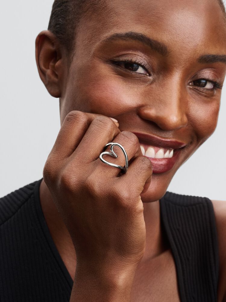 Pandora Organically Shaped Heart Ring