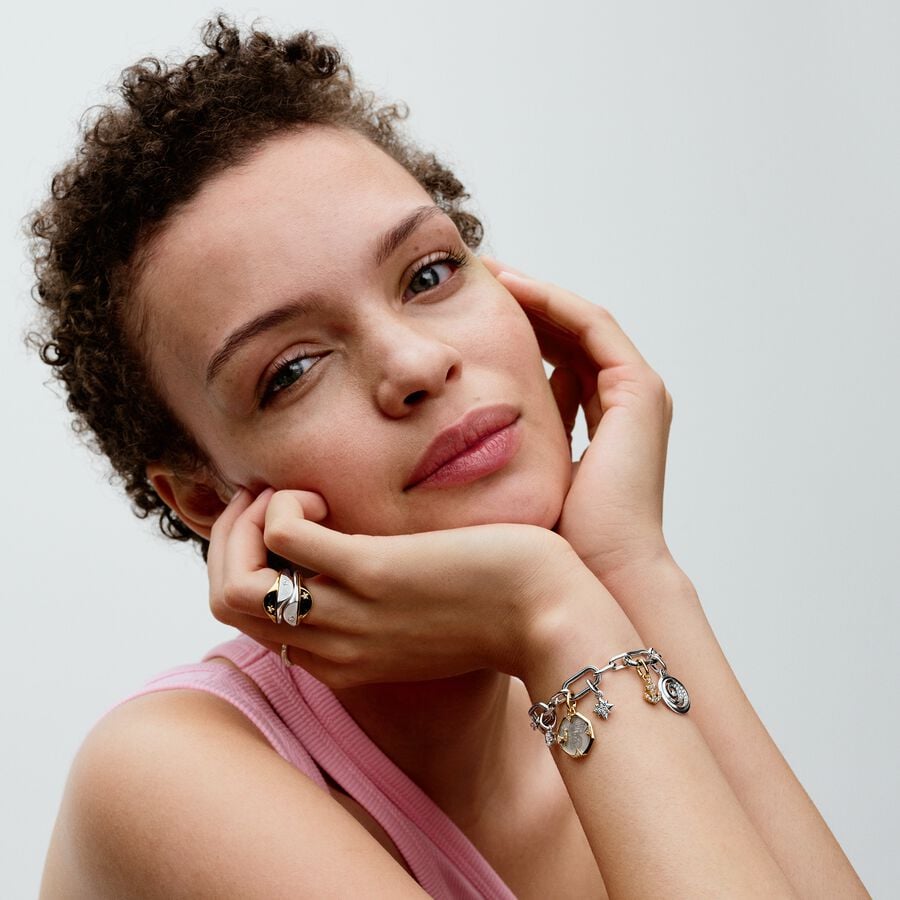 Pandora ME Texture &amp; Stones Silver Ring