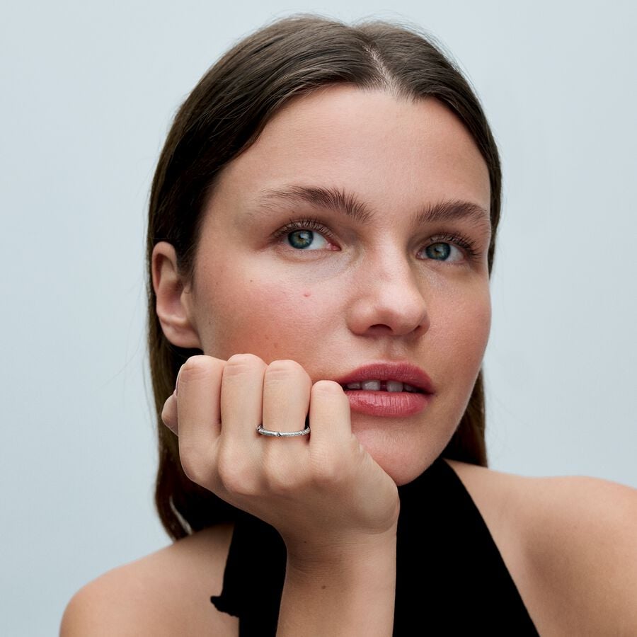 Pandora ME Texture &amp; Stones Silver Ring