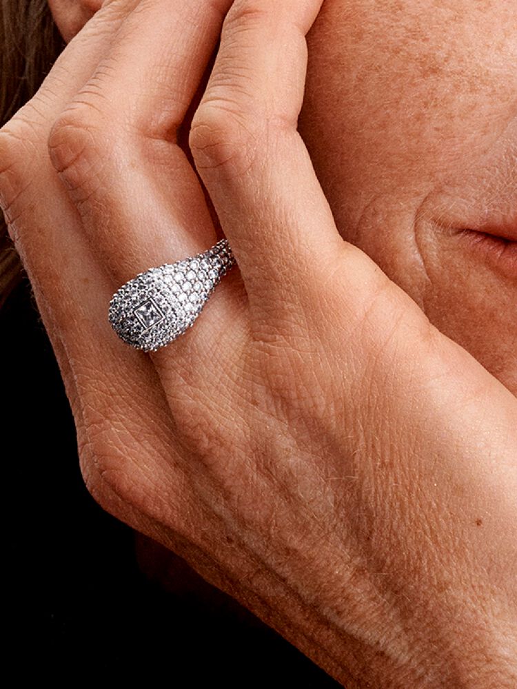Pandora Pave Square Cocktail Ring