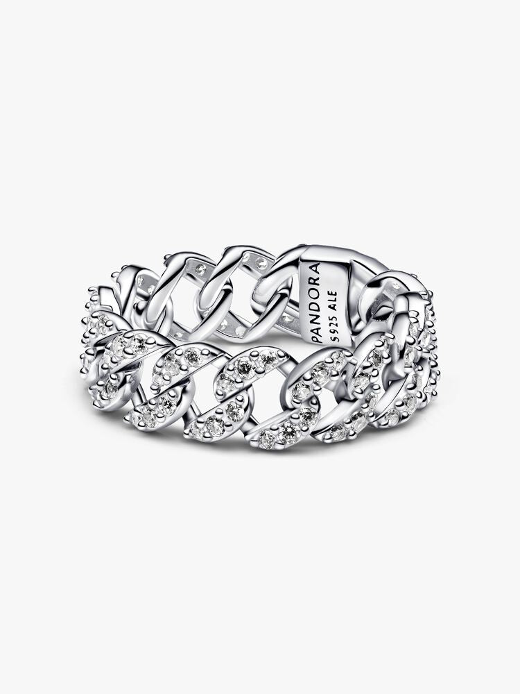 Pandora Pave Cuban Chain Ring