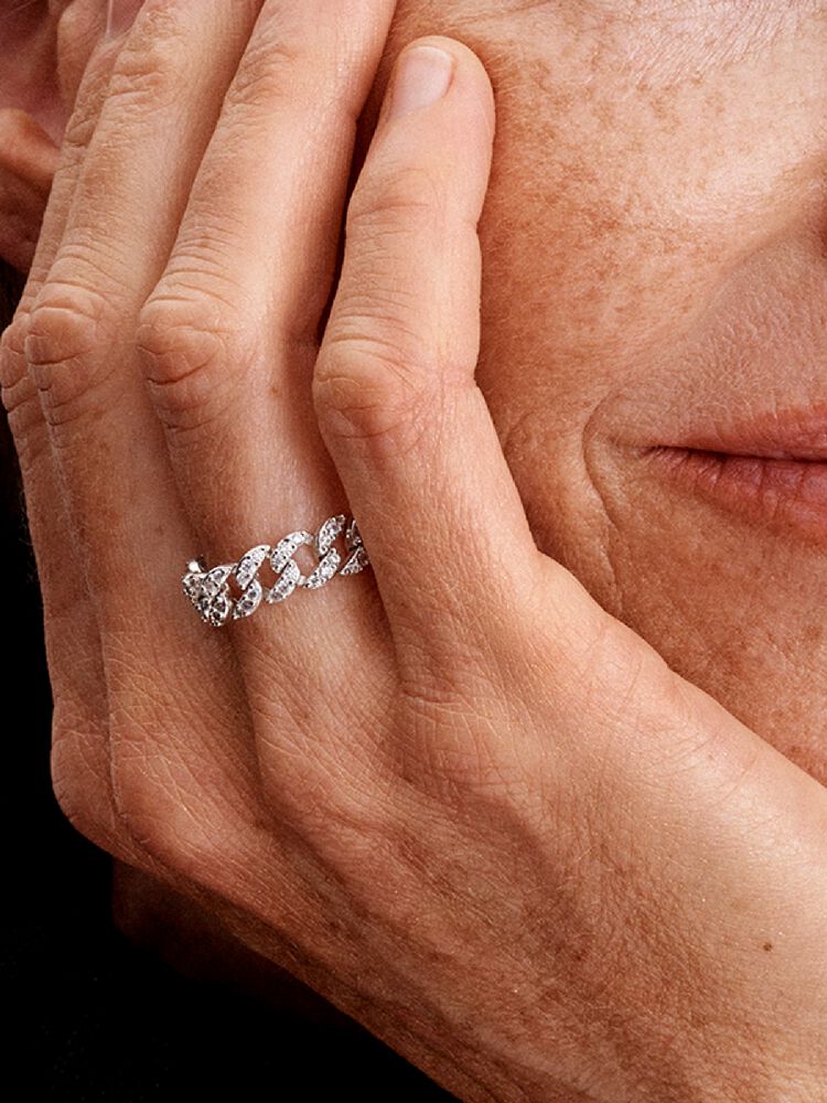 Pandora Pave Cuban Chain Ring