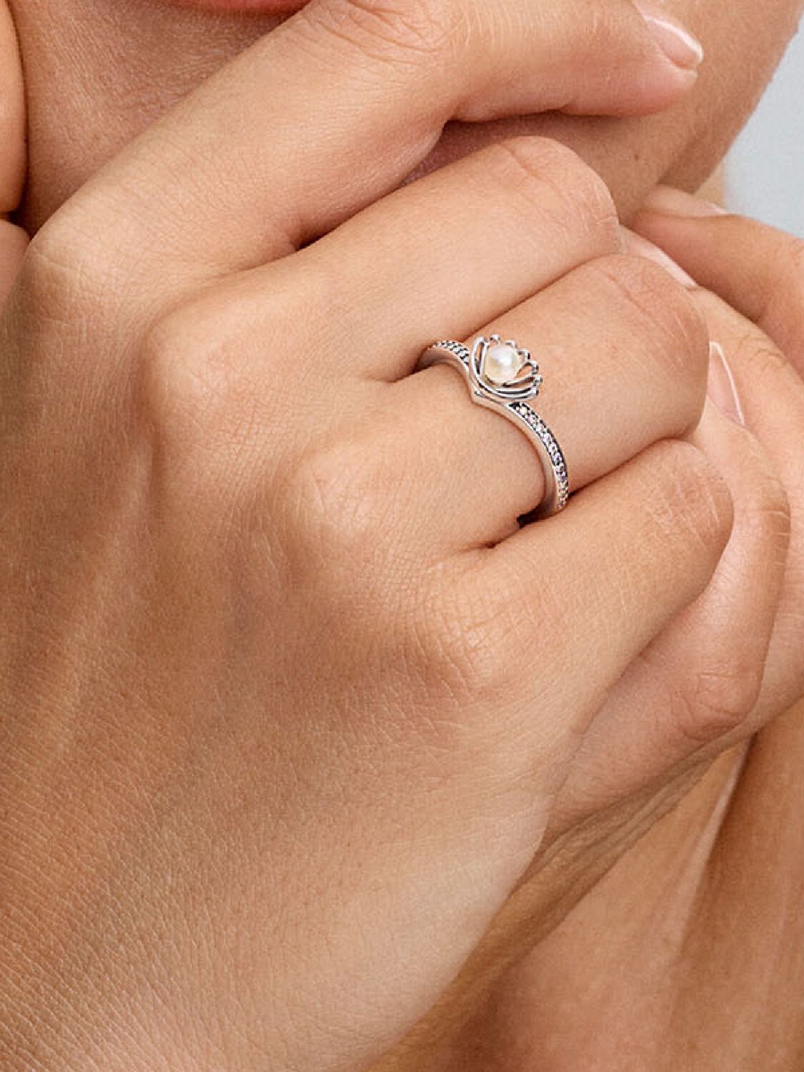 Pandora Disney Princess Ariel Shell Treated Freshwater Cultured Pearl Ring