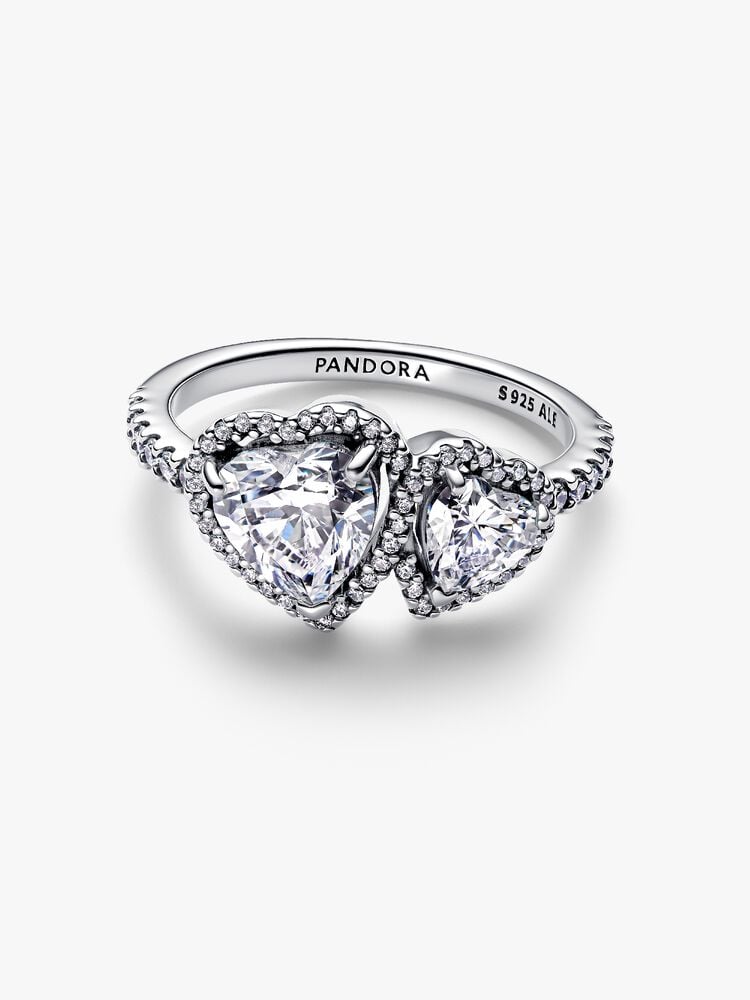 Pandora Halo Sparkling Hearts Ring