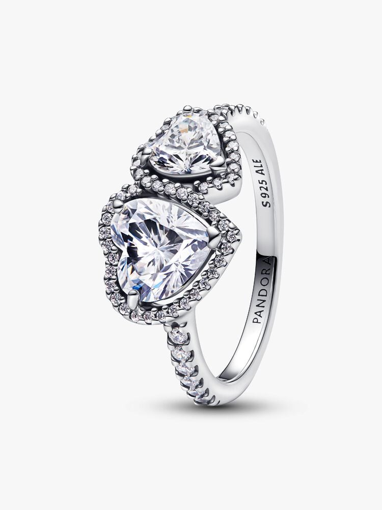 Pandora Halo Sparkling Hearts Ring