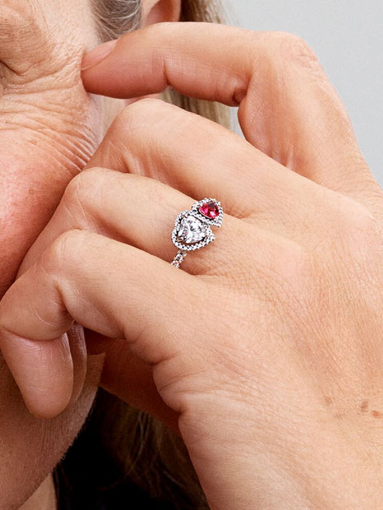 Pandora Halo Hearts Ring