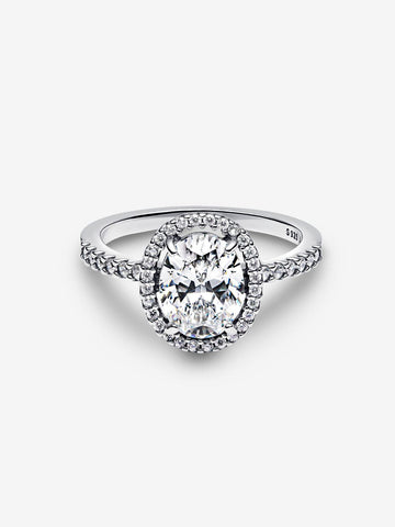Pandora Oval Sparkling Halo Statement Ring