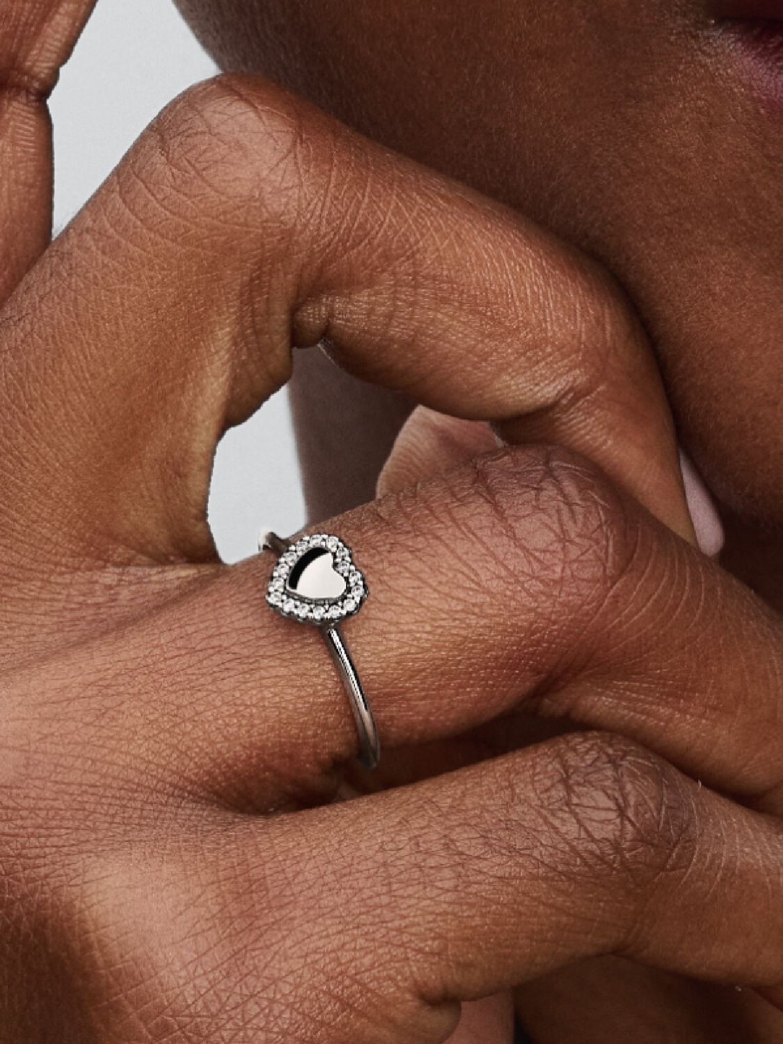 Pandora Engravable Heart Sterling Silver Halo Ring