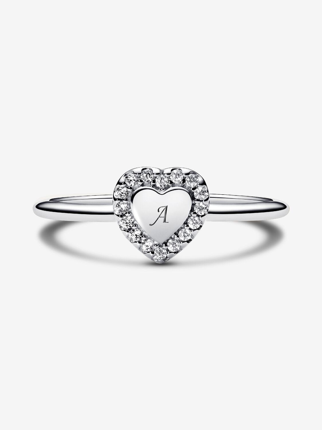 Pandora Engravable Heart Sterling Silver Halo Ring