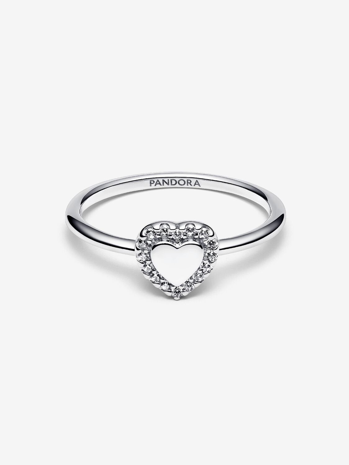 Pandora Engravable Heart Sterling Silver Halo Ring