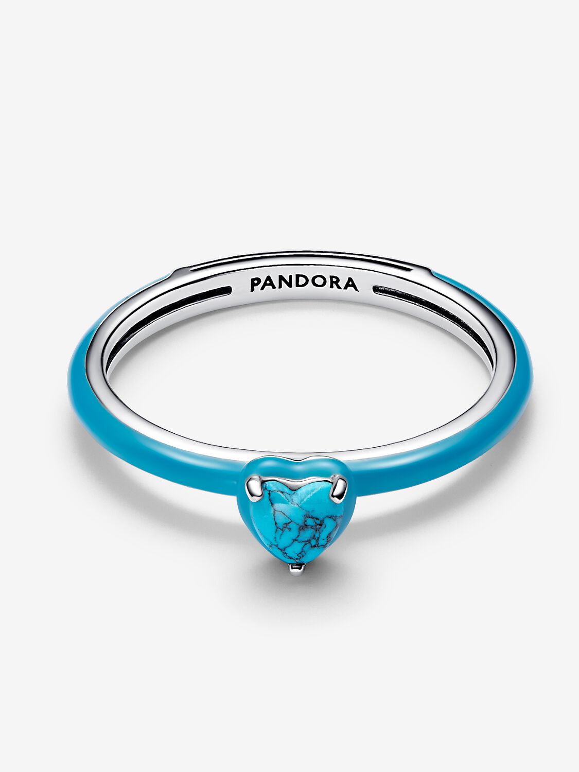 Pandora Turquoise-coloured Heart Stone Ring