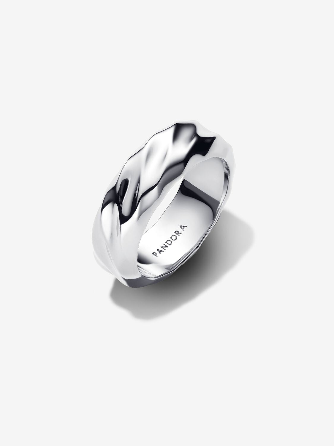 Pandora Rippled Wide Band Ring