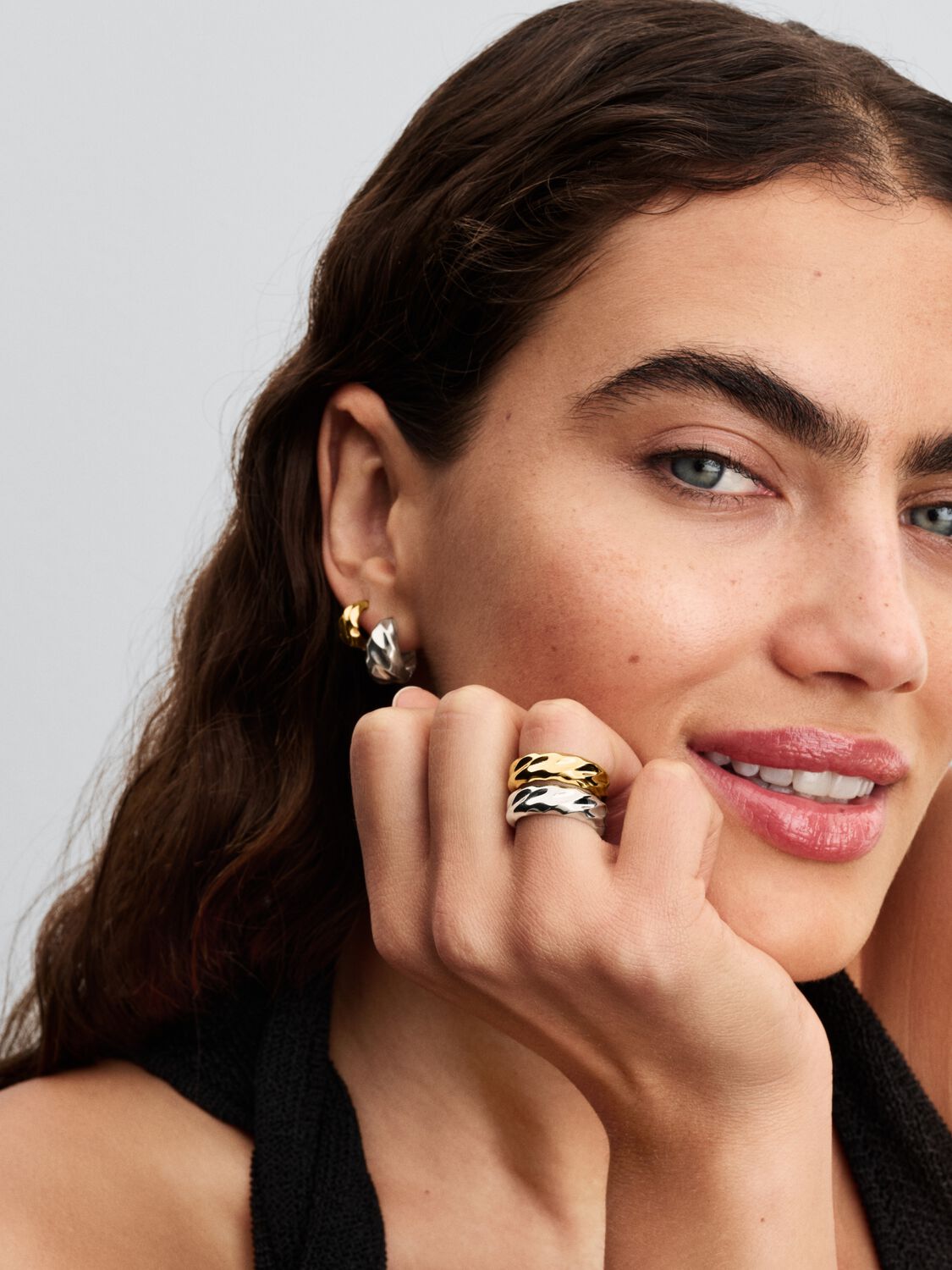 Pandora Rippled Wide Band Ring