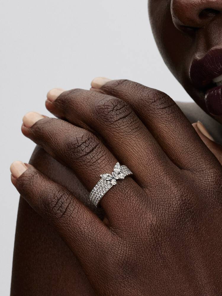 Pandora Sparkling Sterling Silver Butterfly Bold Ring