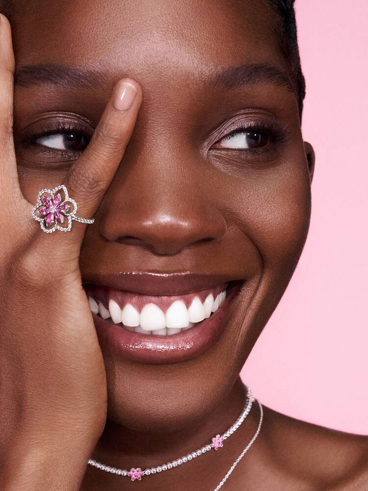Pandora Double Flower Cocktail Ring