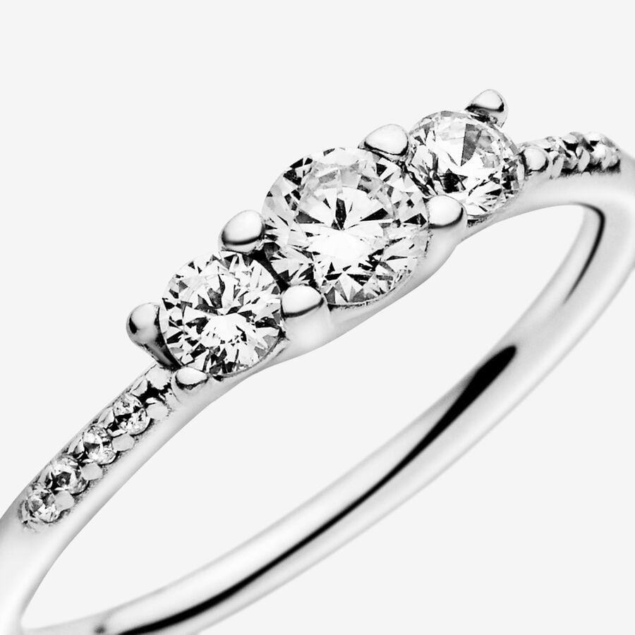 Pandora Clear Three-Stone Ring