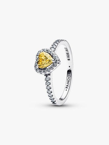 Pandora Sparkling Elevated Heart Ring 198421C06