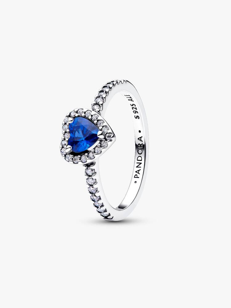 Pandora Elevated Princess Blue Heart Ring