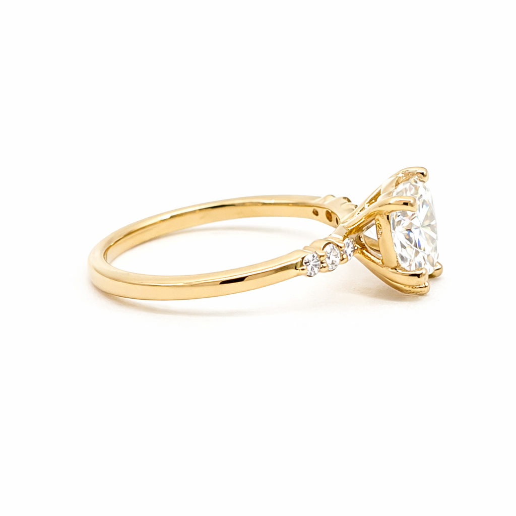 14K Yellow Gold 2.28 TDW Lab Grown Diamond Heart Engagement Ring