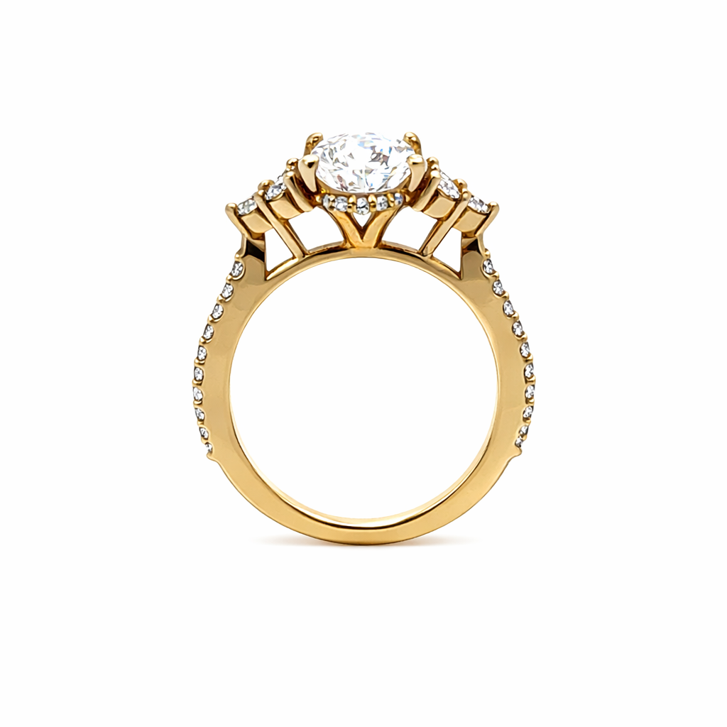 3.10 TDW Pear Lab Grown Diamond Engagement Ring