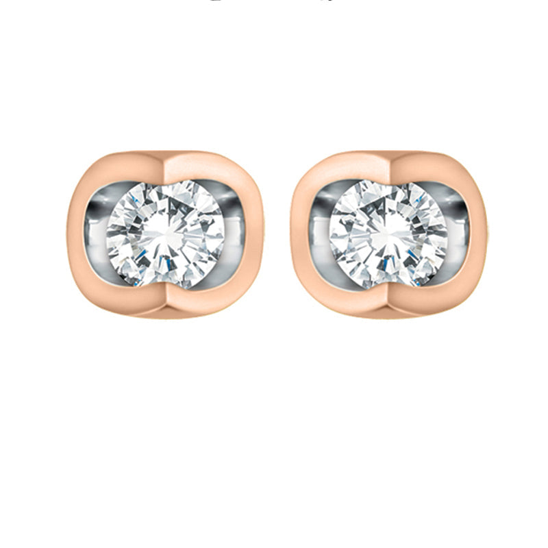 10K Rose Gold 0.06TDW Diamond Earrings