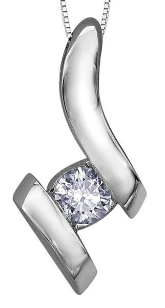 10K White Gold 0.075TDW Diamond Pendant