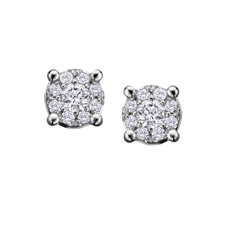 10K White Gold 0.08TDW Diamond Earring